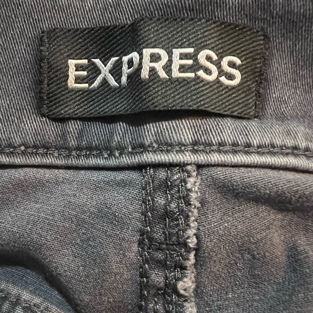 Express Gray Moto Crop Jeans Size 4 - Picture 3 of 6